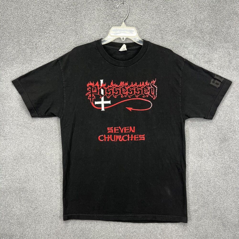 Vintage Possessed T Shirt Adult Large Seven Churches 2000s death metal Black